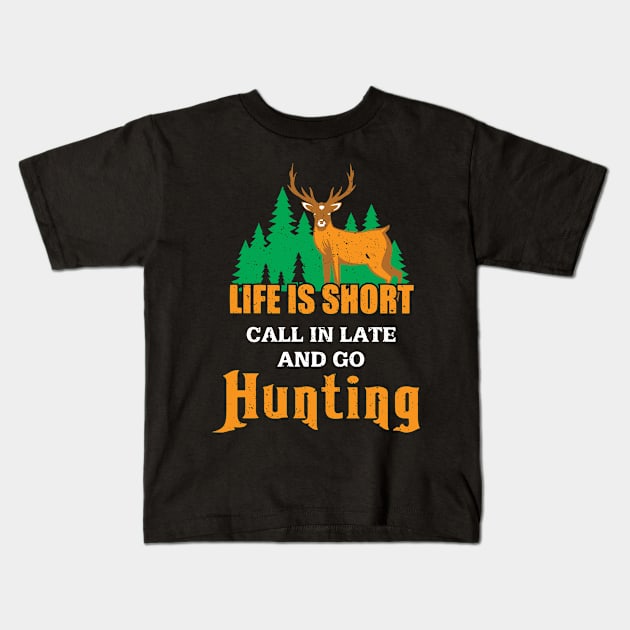 Funny Hunting, Deer Hunting Outdoor Gift, Country Gift design Kids T-Shirt by Blue Zebra